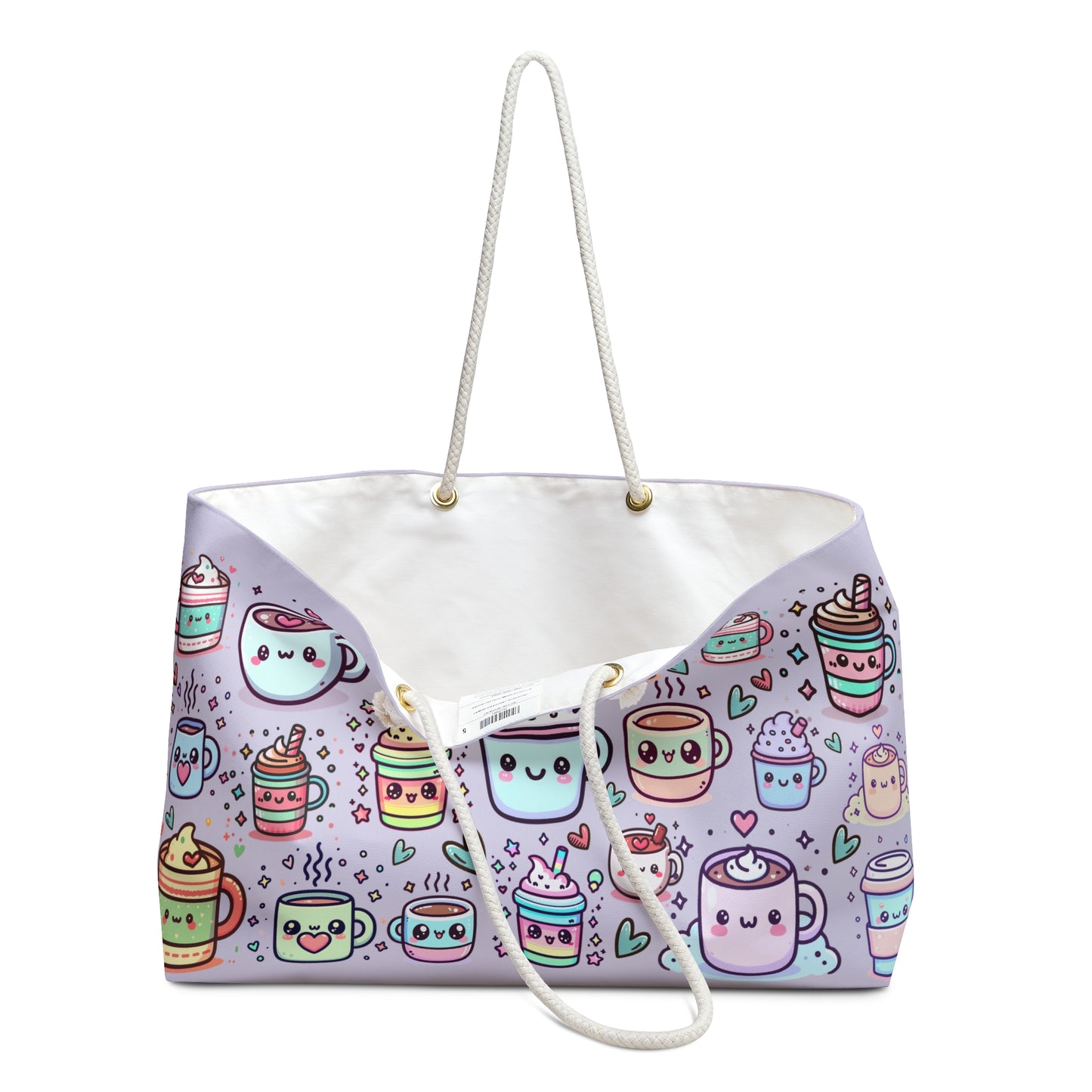 Kawaii Cups | Weekender Bag | Pastel Purple