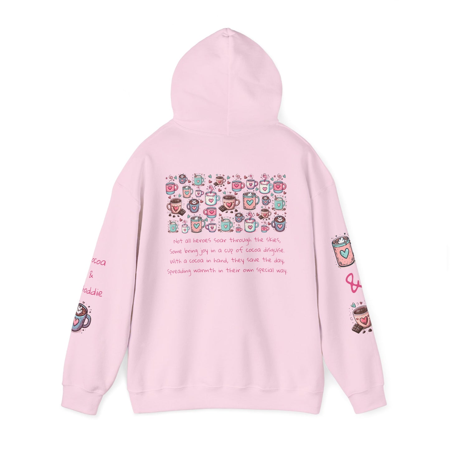 Kawaii Hearts & Cocoa Hoodie | Unisex Heavy Blend™ Hooded Sweatshirt
