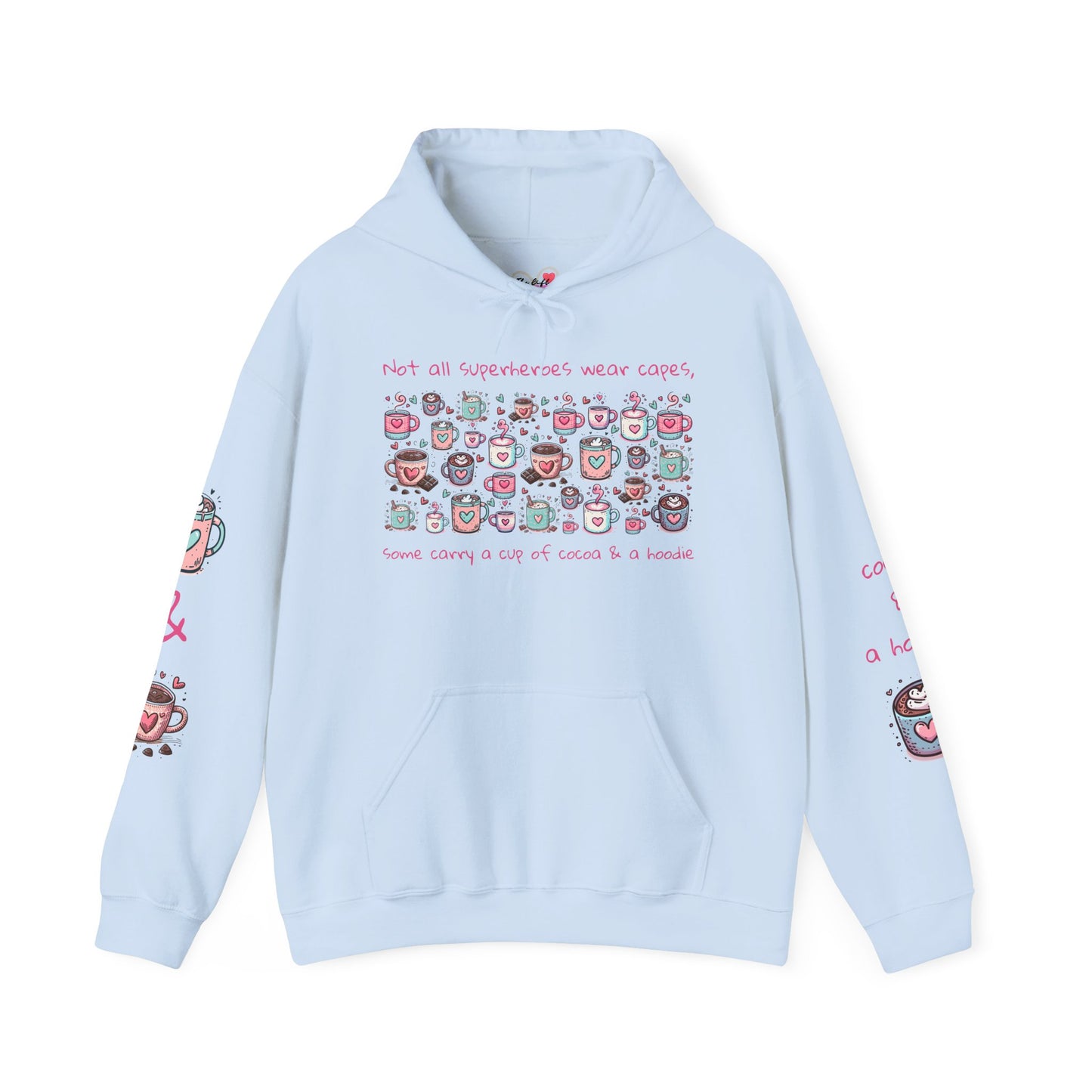 Kawaii Hearts & Cocoa Hoodie | Unisex Heavy Blend™ Hooded Sweatshirt