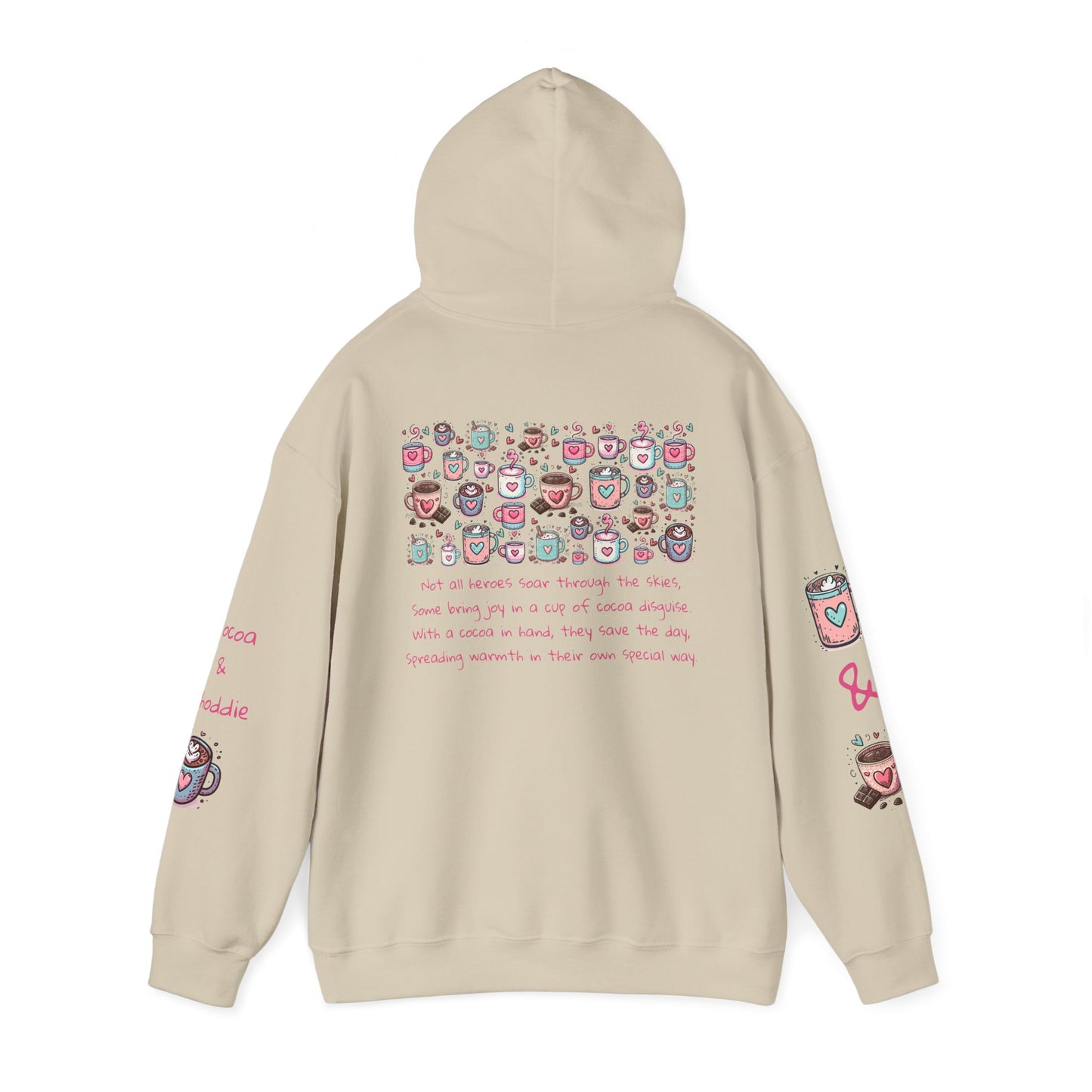 Kawaii Hearts & Cocoa Hoodie | Unisex Heavy Blend™ Hooded Sweatshirt