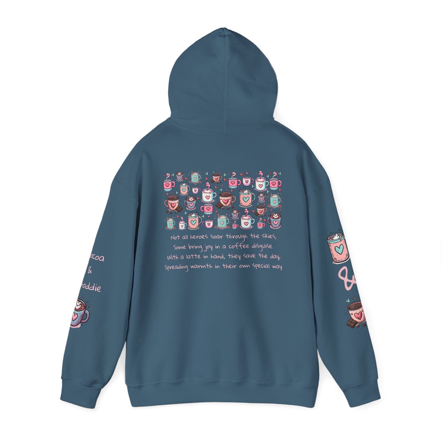 Kawaii Hearts & Cocoa Hoodie | Unisex Heavy Blend™ Hooded Sweatshirt