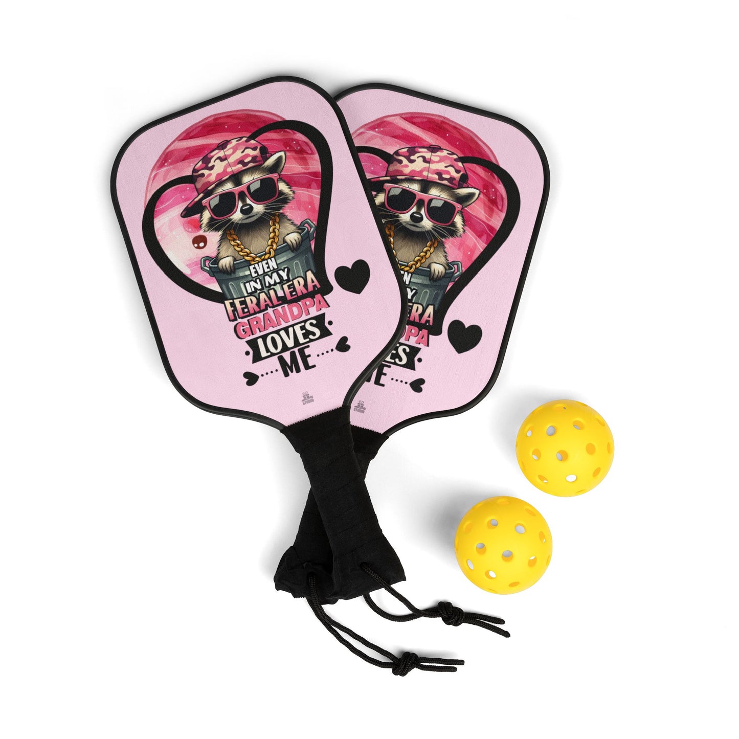 Pickleball Kit | Raccoon | Grandpa Loves Me Pink