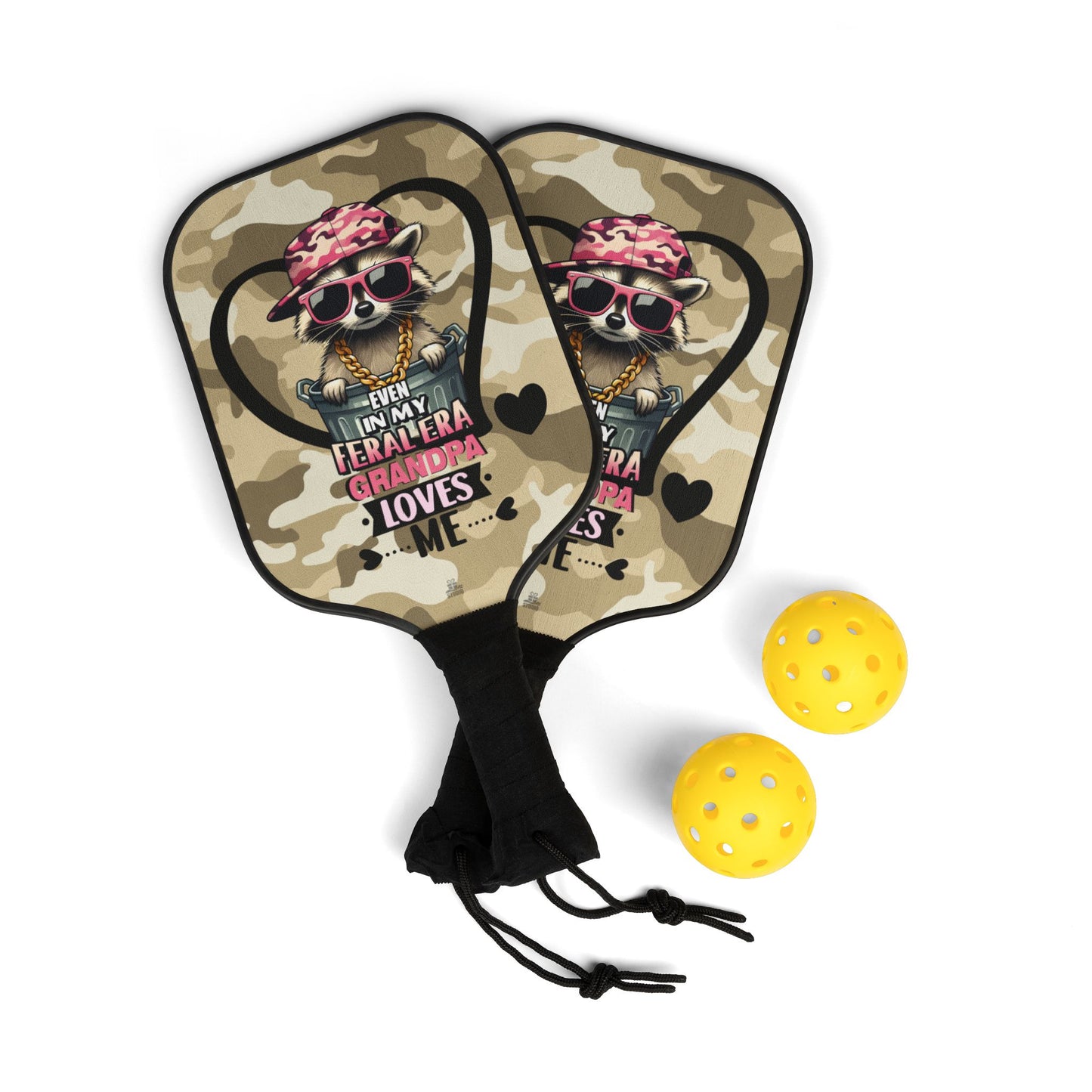 Pickleball Kit | Raccoon | Grandpa Loves Me | Camo