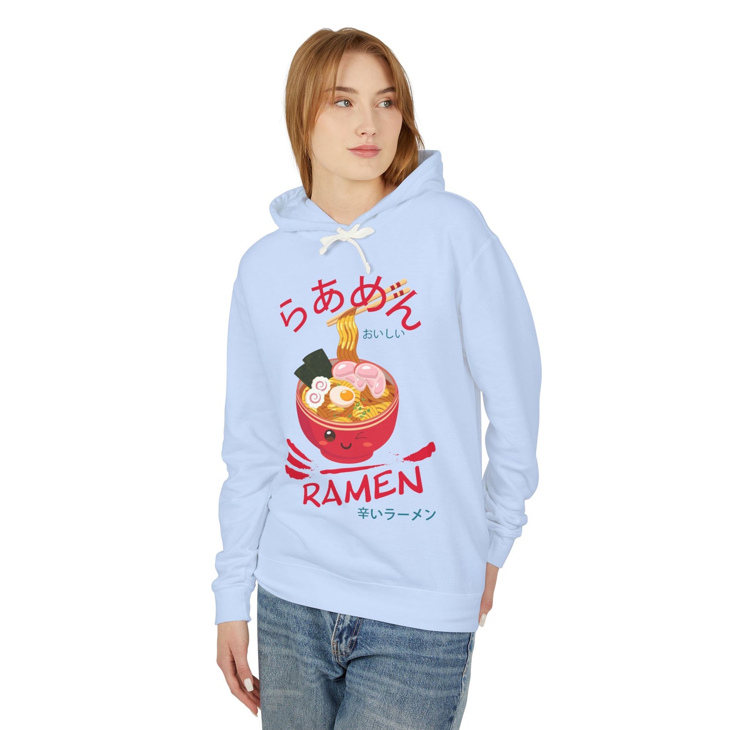 Ramen Red Bowl | Unisex Lightweight Hooded Sweatshirt