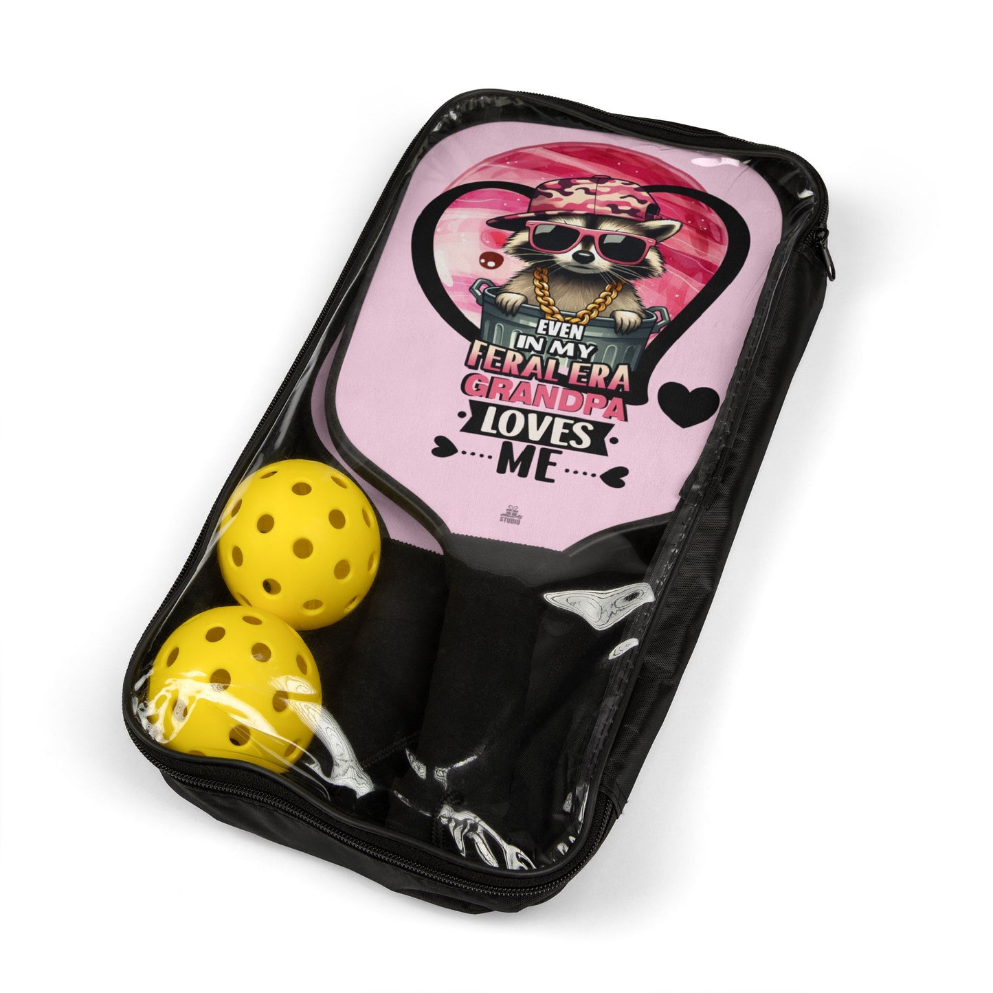 Pickleball Kit | Raccoon | Grandpa Loves Me Pink