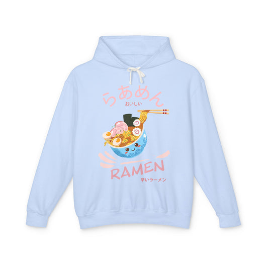 Ramen Blue Bowl | Unisex Lightweight Hooded Sweatshirt