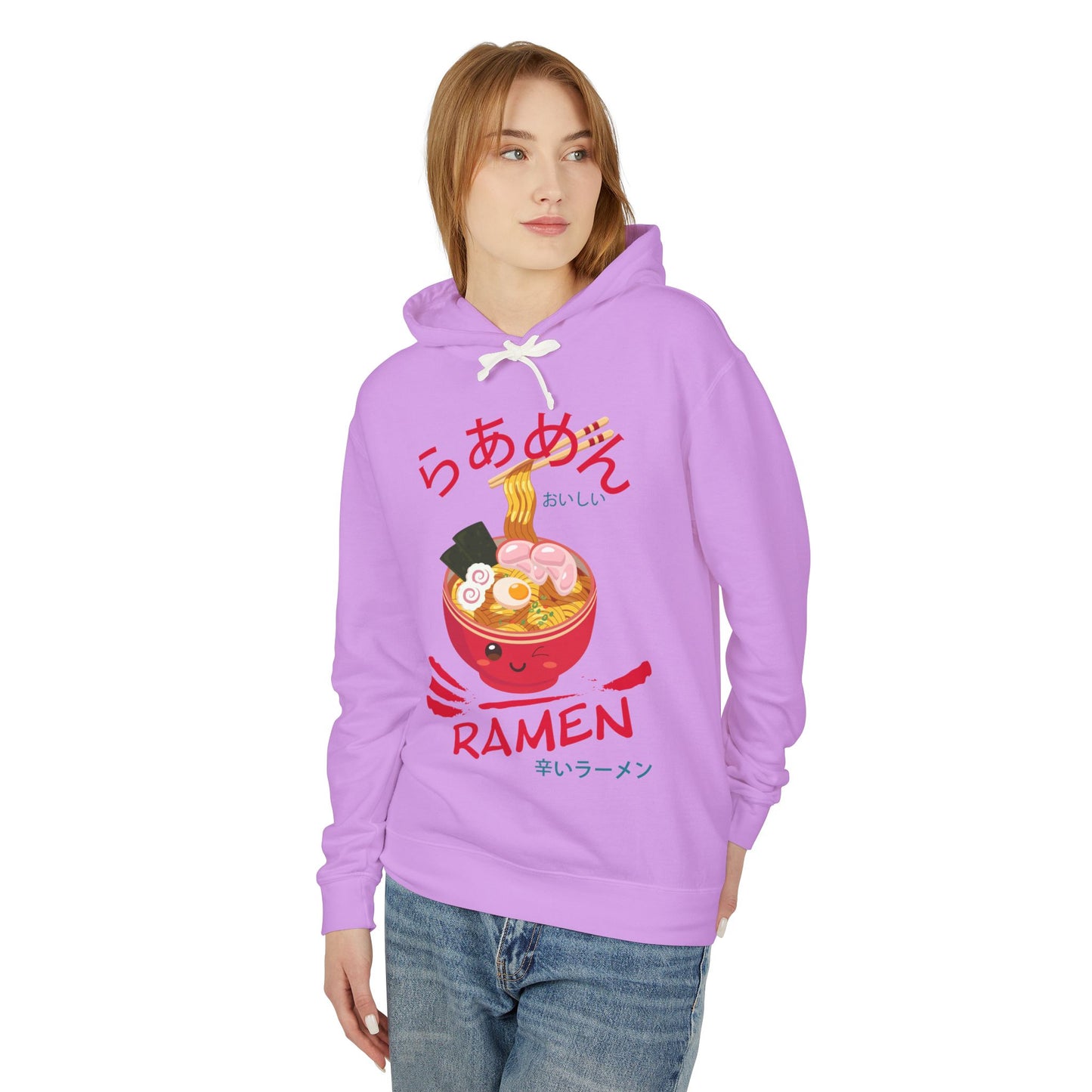 Ramen Red Bowl | Unisex Lightweight Hooded Sweatshirt