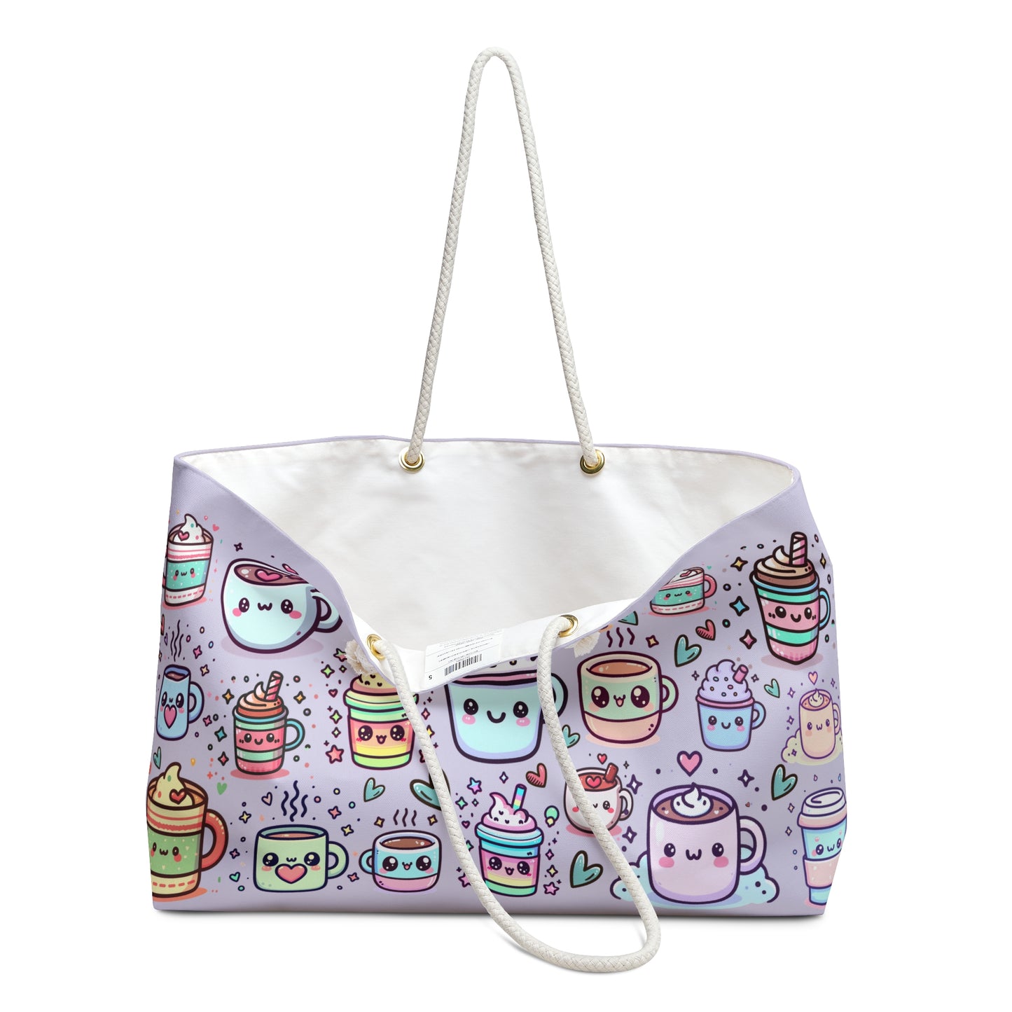 Kawaii Cups | Weekender Bag | Pastel Purple