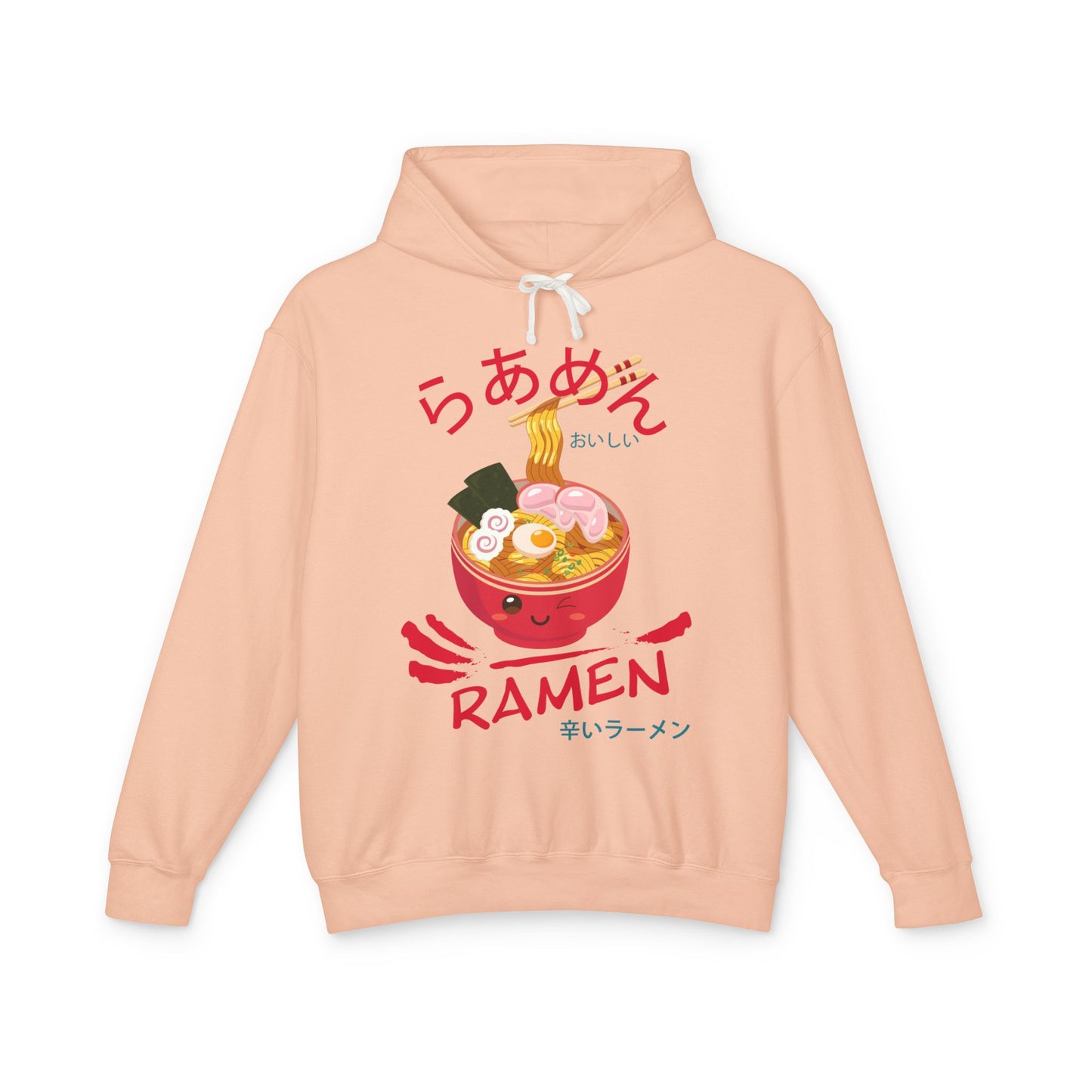 Ramen Red Bowl | Unisex Lightweight Hooded Sweatshirt