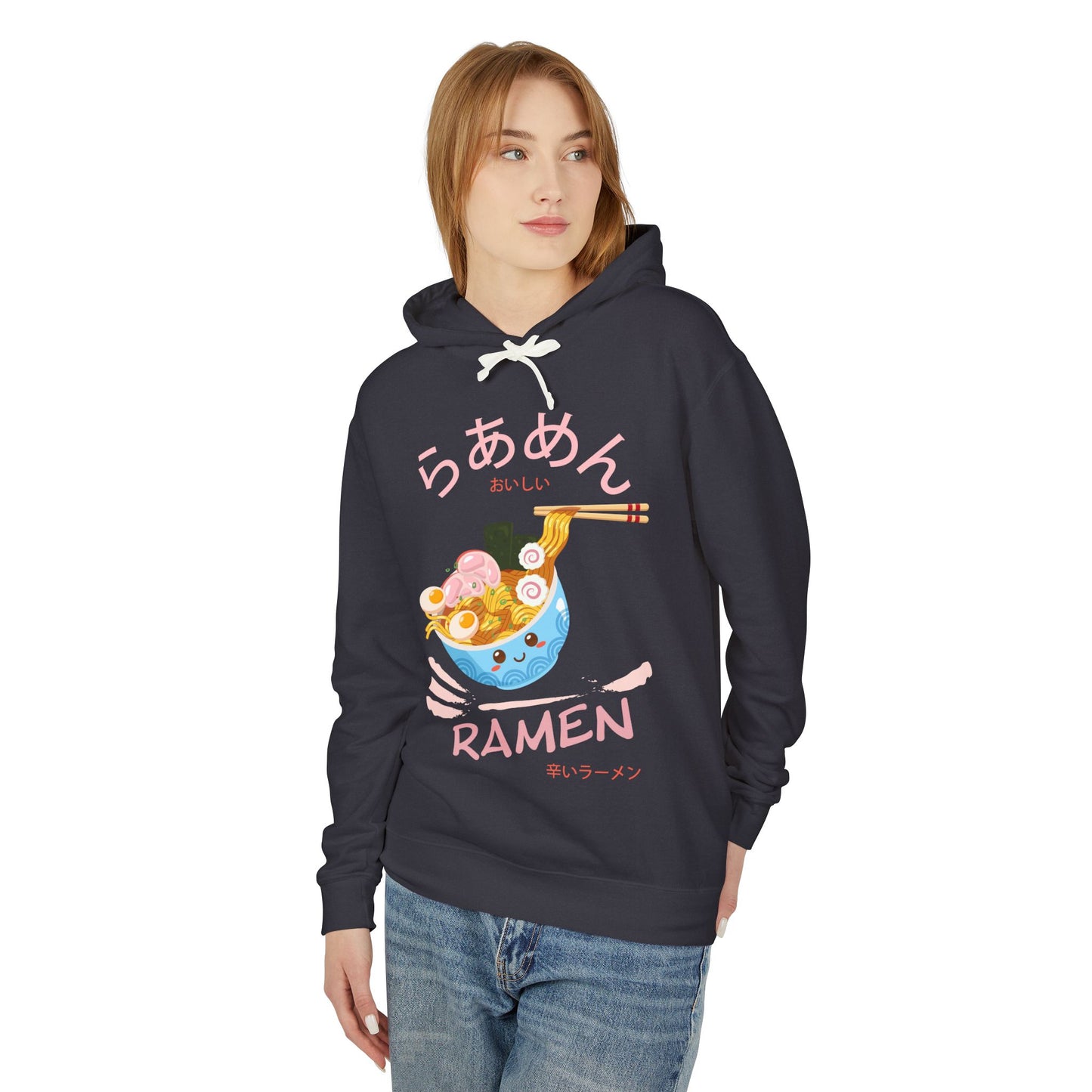 Ramen Blue Bowl | Unisex Lightweight Hooded Sweatshirt