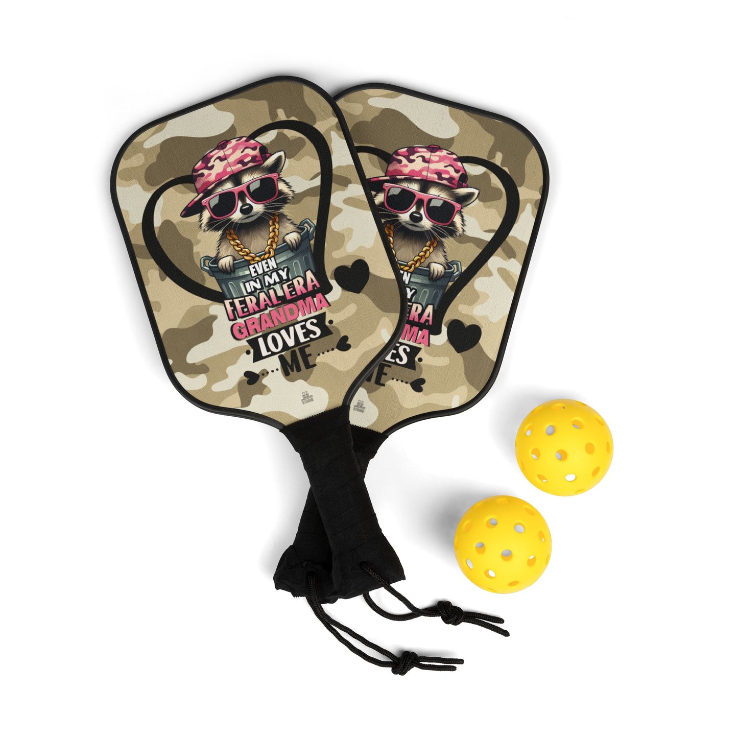 Pickleball Kit | Raccoon | Grandma Loves Me | Camo