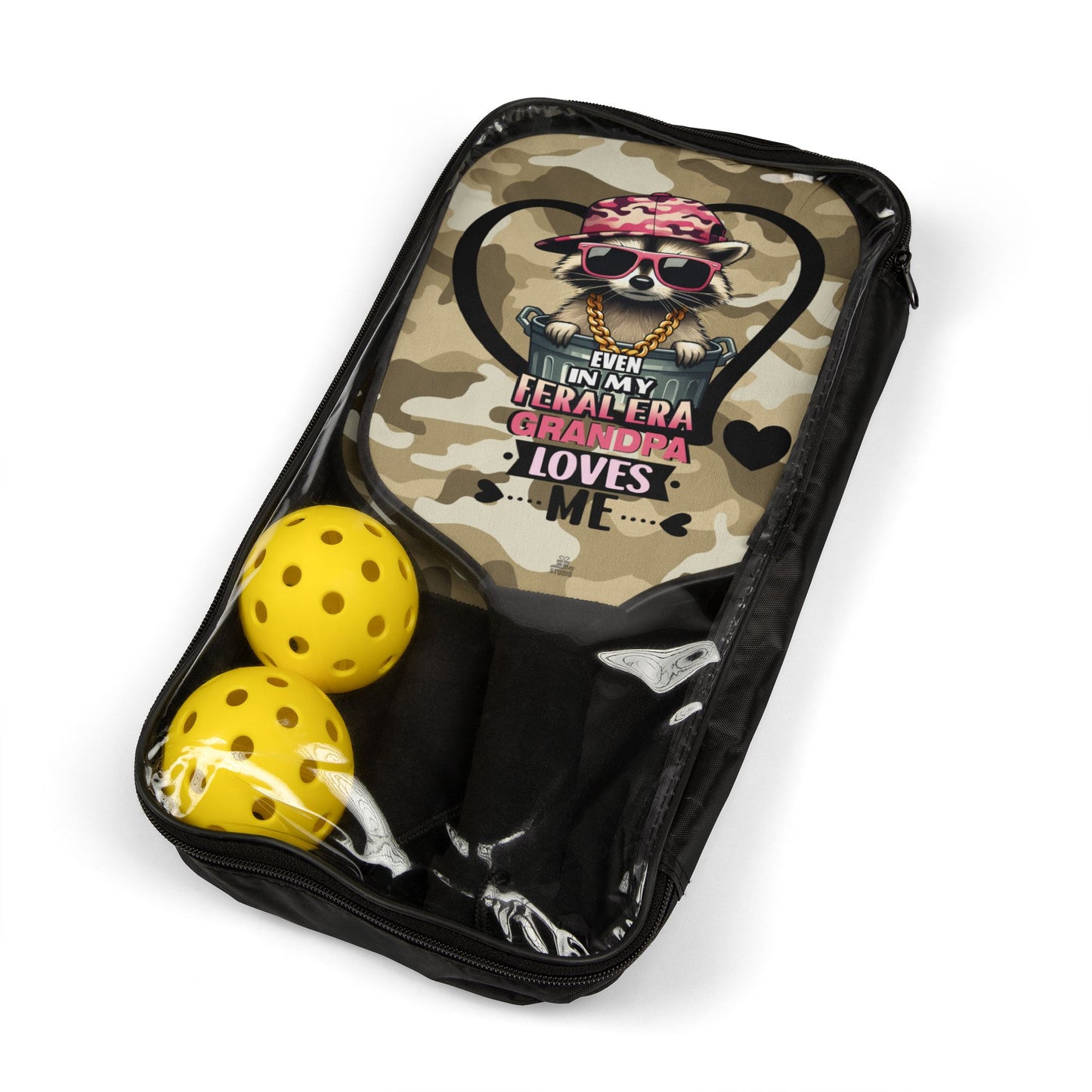 Pickleball Kit | Raccoon | Grandpa Loves Me | Camo