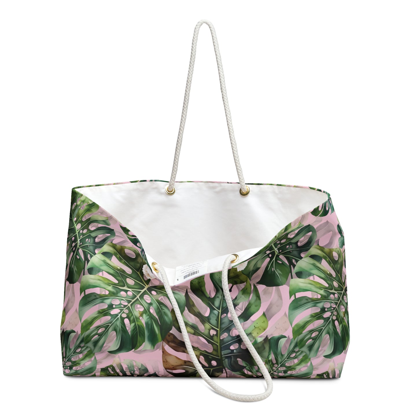 Weekender Bag | Monstera | Green & Pink