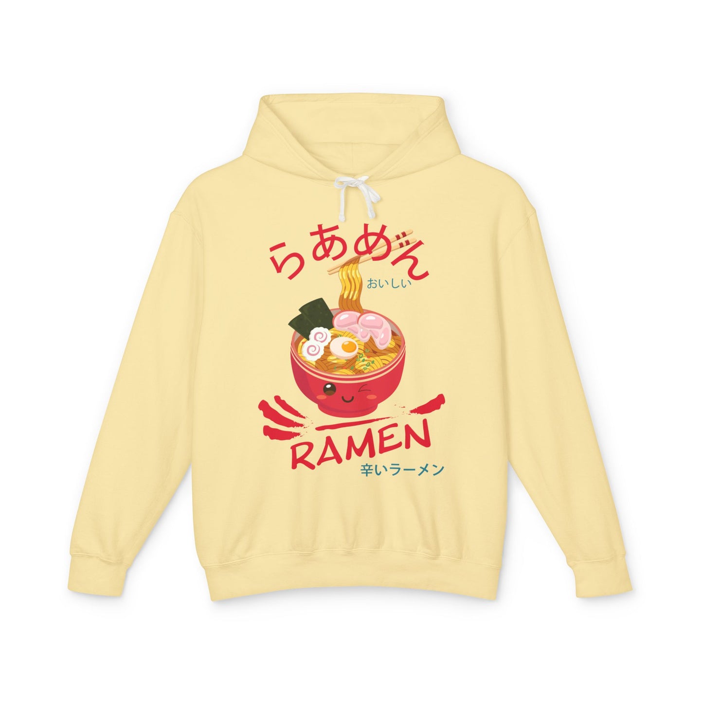 Ramen Red Bowl | Unisex Lightweight Hooded Sweatshirt