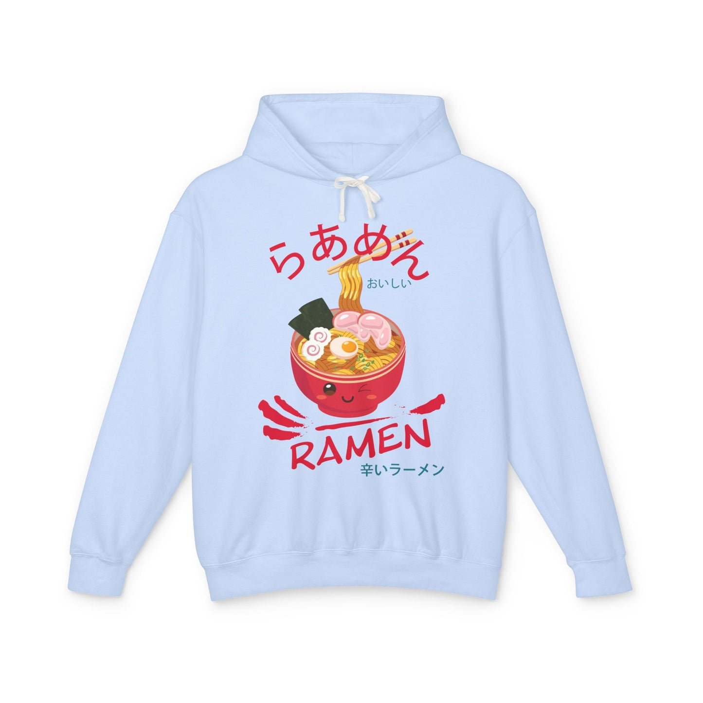 Ramen Red Bowl | Unisex Lightweight Hooded Sweatshirt