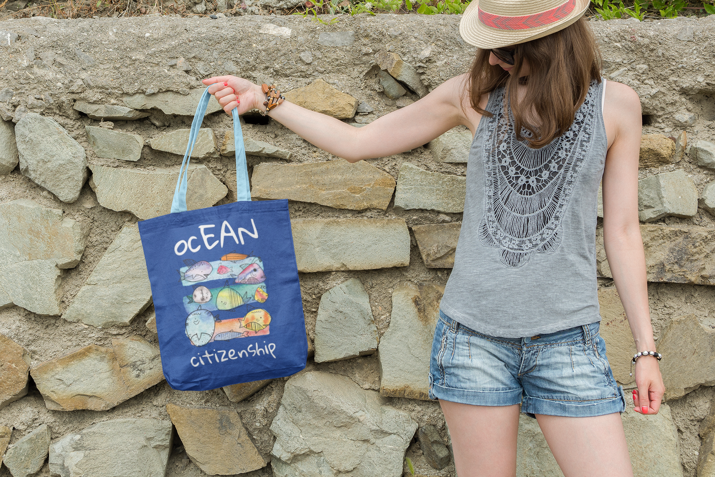 ocEAN citizenship |  Canvas Tote Bag | BLUE