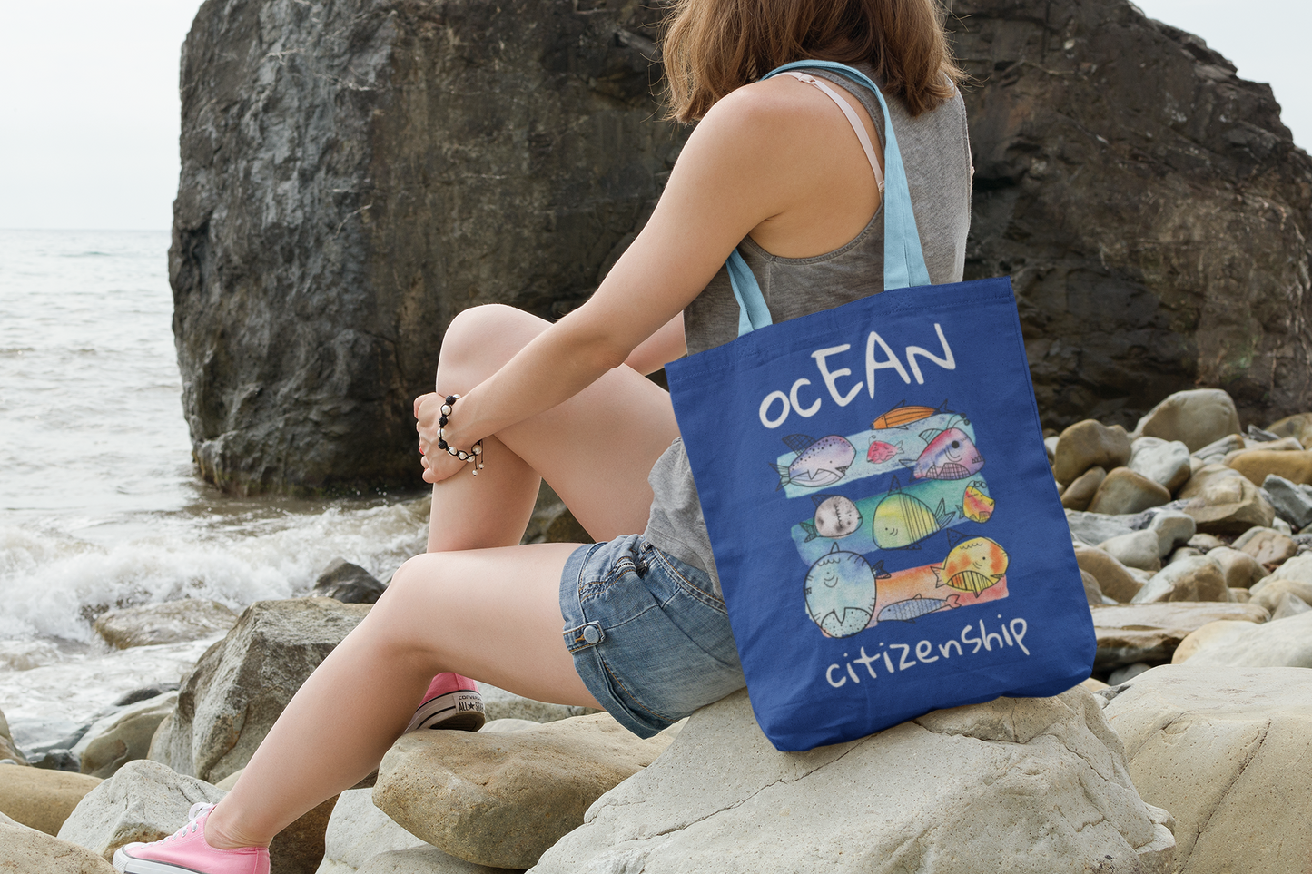 ocEAN citizenship |  Canvas Tote Bag | BLUE