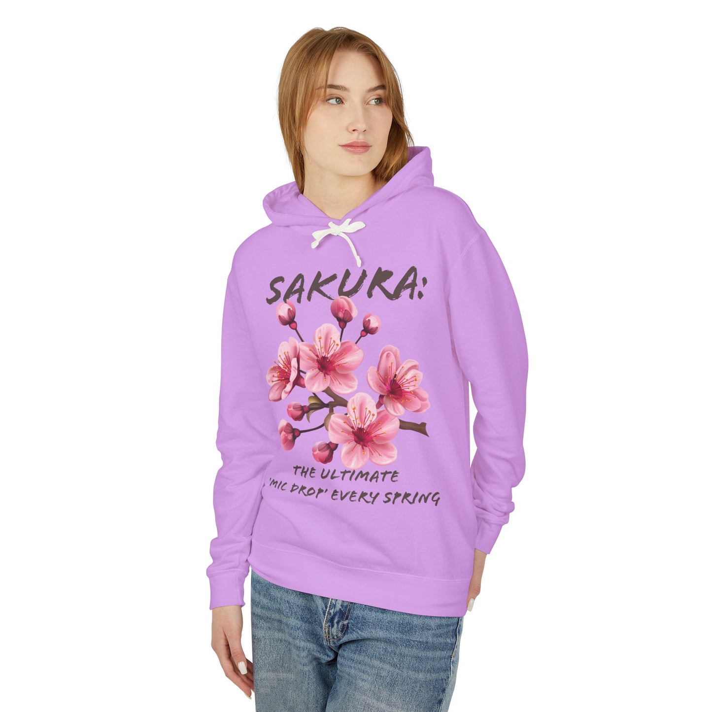 Flower Quote | Lightweight Hooded Sweatshirt | Sakura