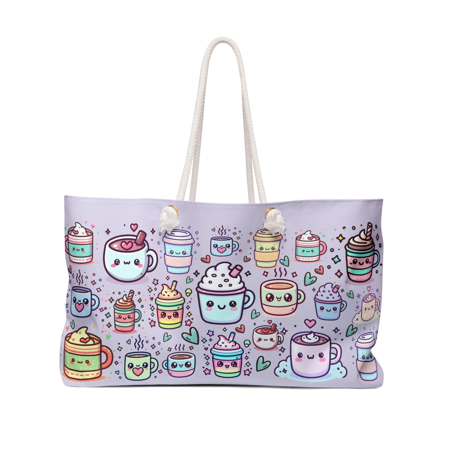 Kawaii Cups | Weekender Bag | Pastel Purple