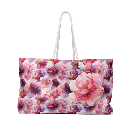 Peonies Watercolor |  Weekender Bag