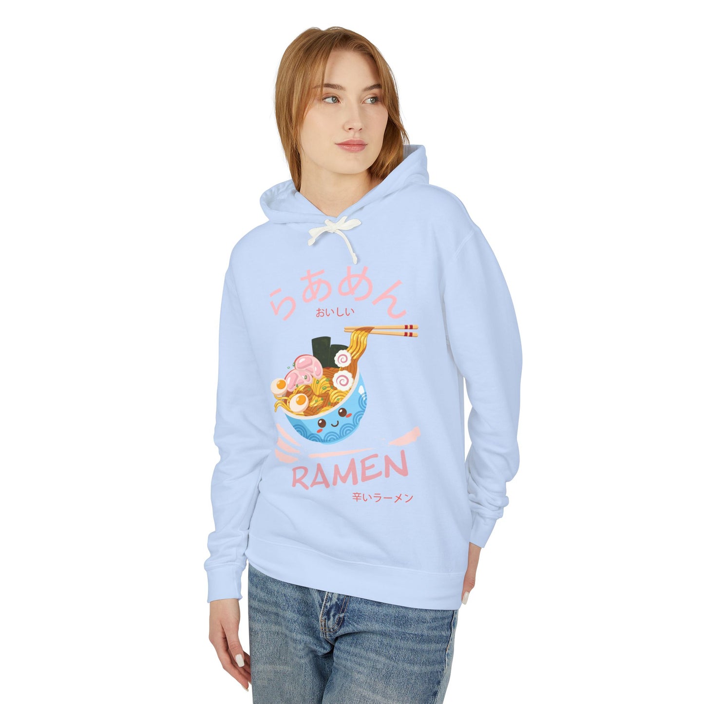 Ramen Blue Bowl | Unisex Lightweight Hooded Sweatshirt