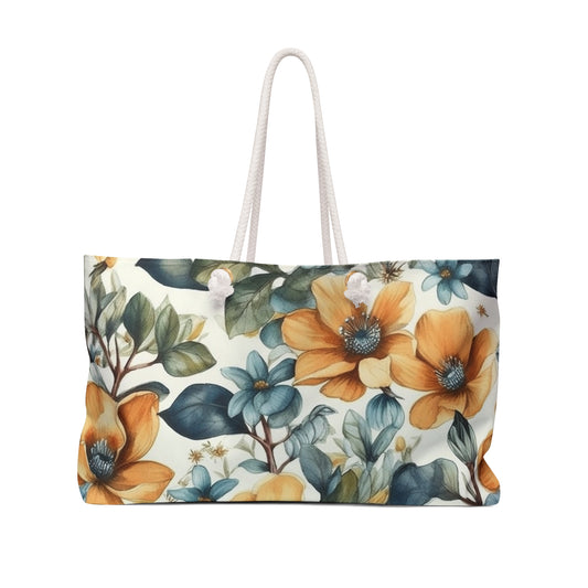 Weekender Bag | Flowers | Orange Flowers