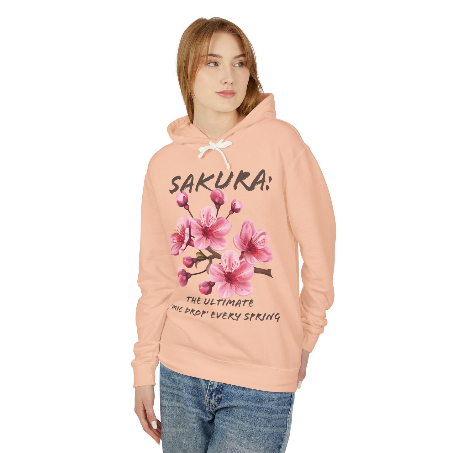 Flower Quote | Lightweight Hooded Sweatshirt | Sakura