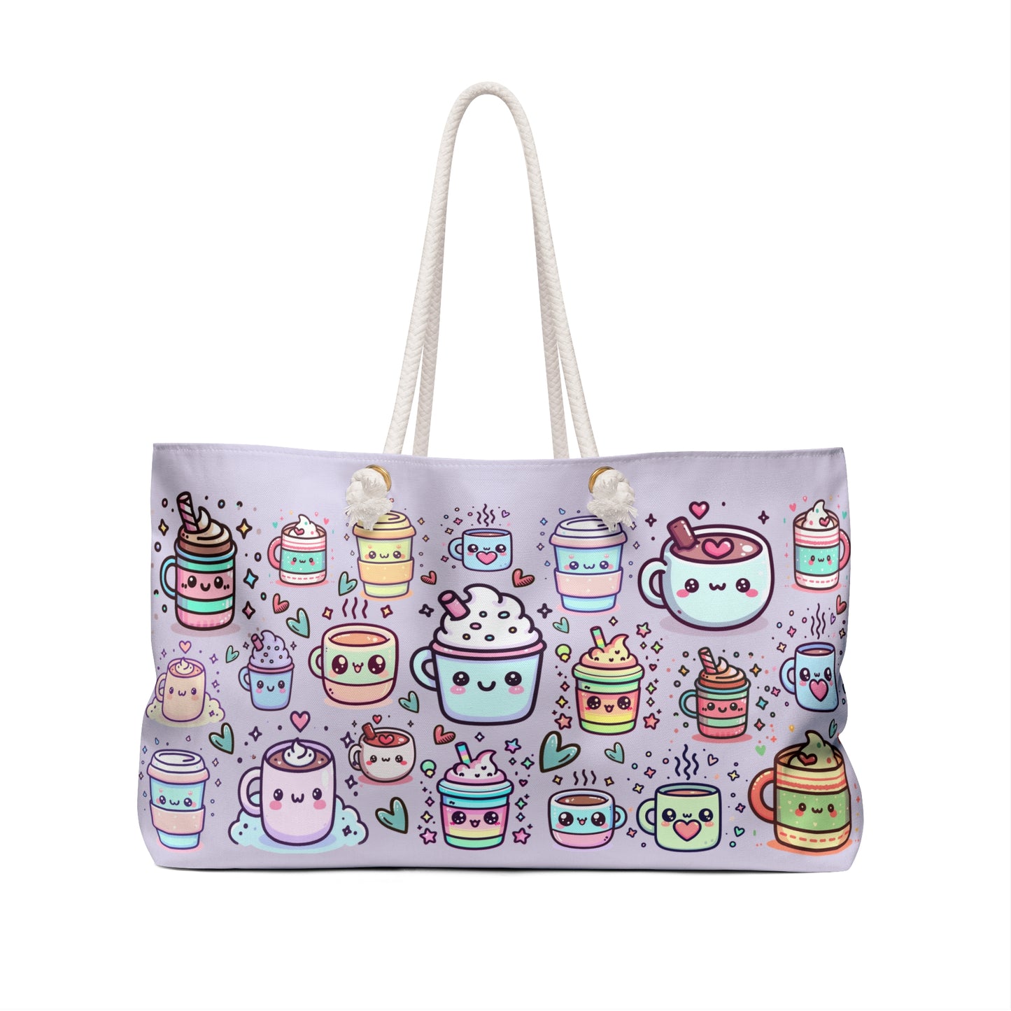 Kawaii Cups | Weekender Bag | Pastel Purple