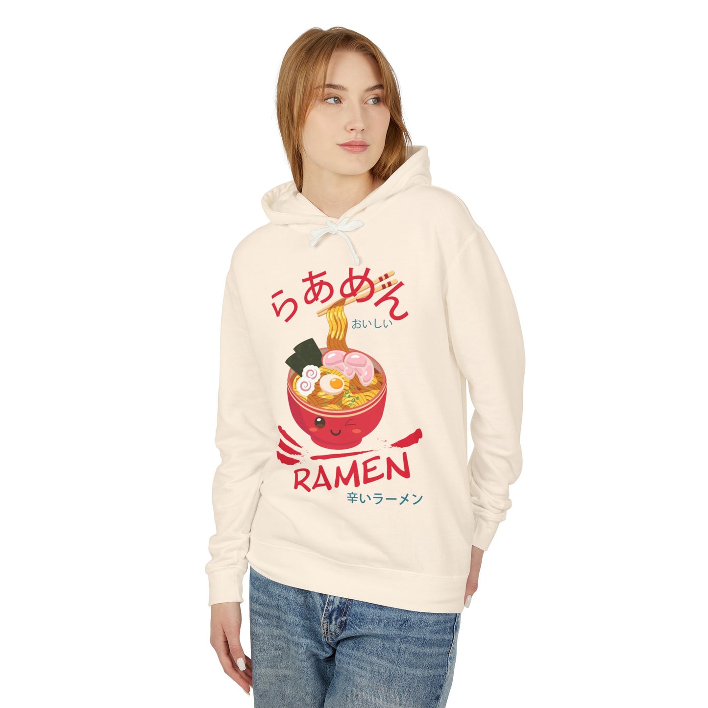 Ramen Red Bowl | Unisex Lightweight Hooded Sweatshirt