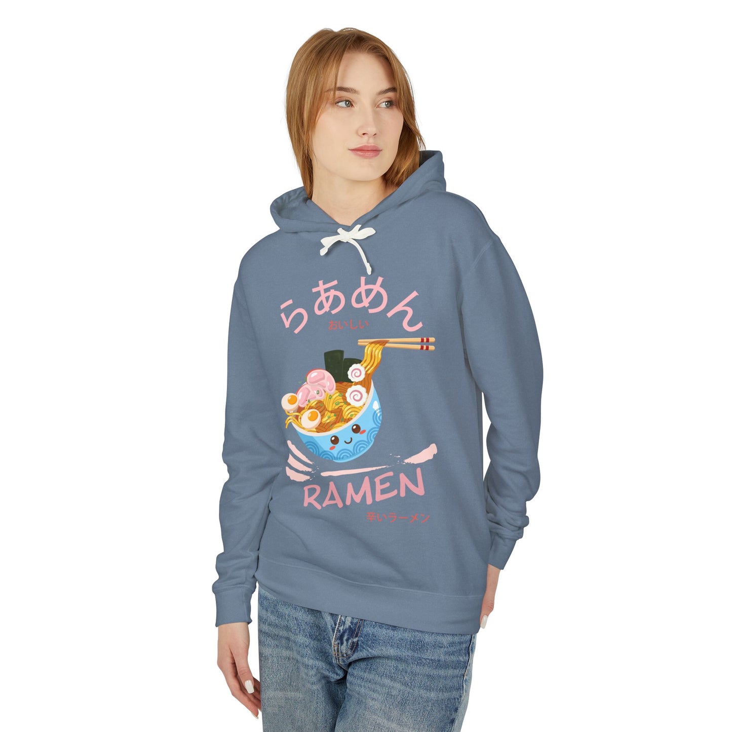 Ramen Blue Bowl | Unisex Lightweight Hooded Sweatshirt